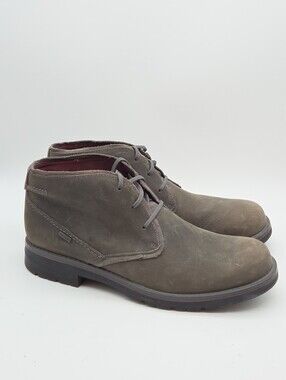 Clarks Morris Peak‎ Waterproof Boots Gray Brown Leather Chukka Men’s Size 13
